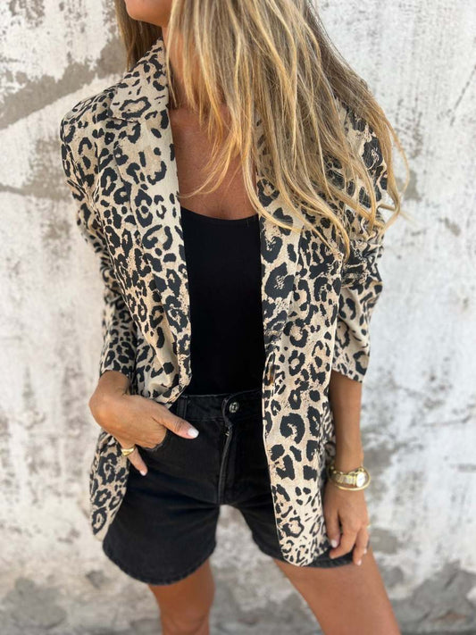 Leopard Print Suit Jacket