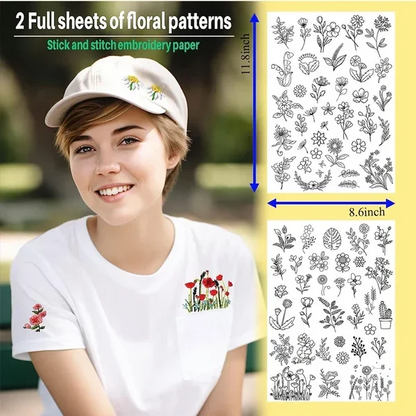 🔥LAST DAY 50% OFF - WATER SOLUBLE FLOWER PATTERNS FOR EMBROIDERY 🔥BUY 3 ITEMS AND SAVE 10%