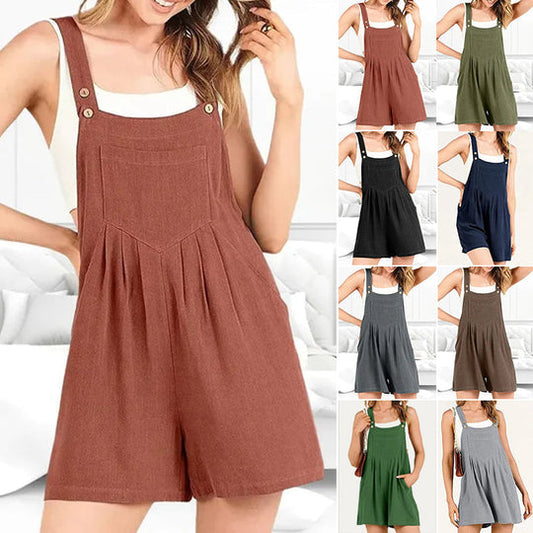 Casual Adjustable Strap Loose Bib Rompers