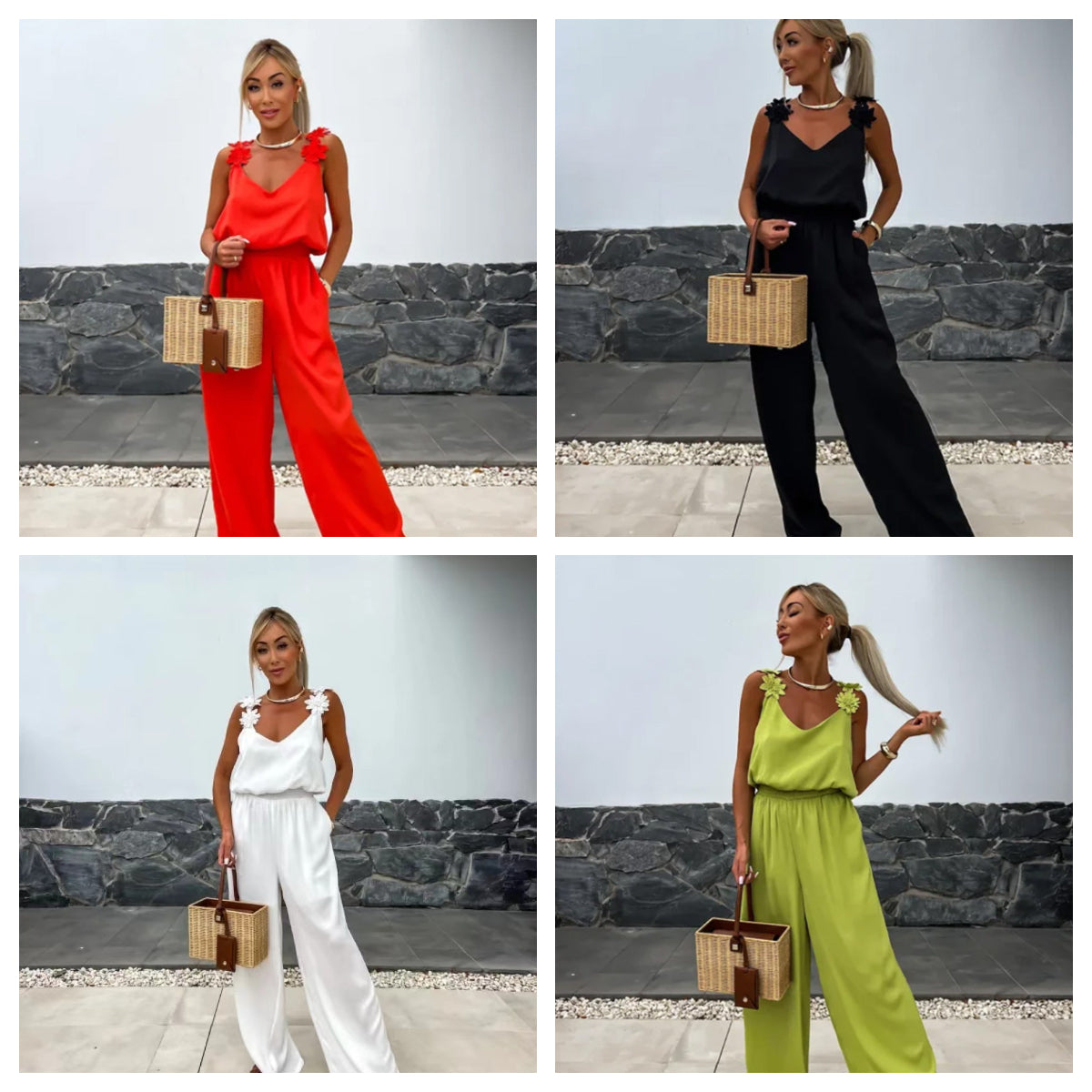 50% Off New Products Hot Sale🔥Women's Sleeveless Wide Leg Jumpsuit