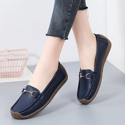 Flat Fashion Comfortable Shoes Leather Breathable Casual Loafers