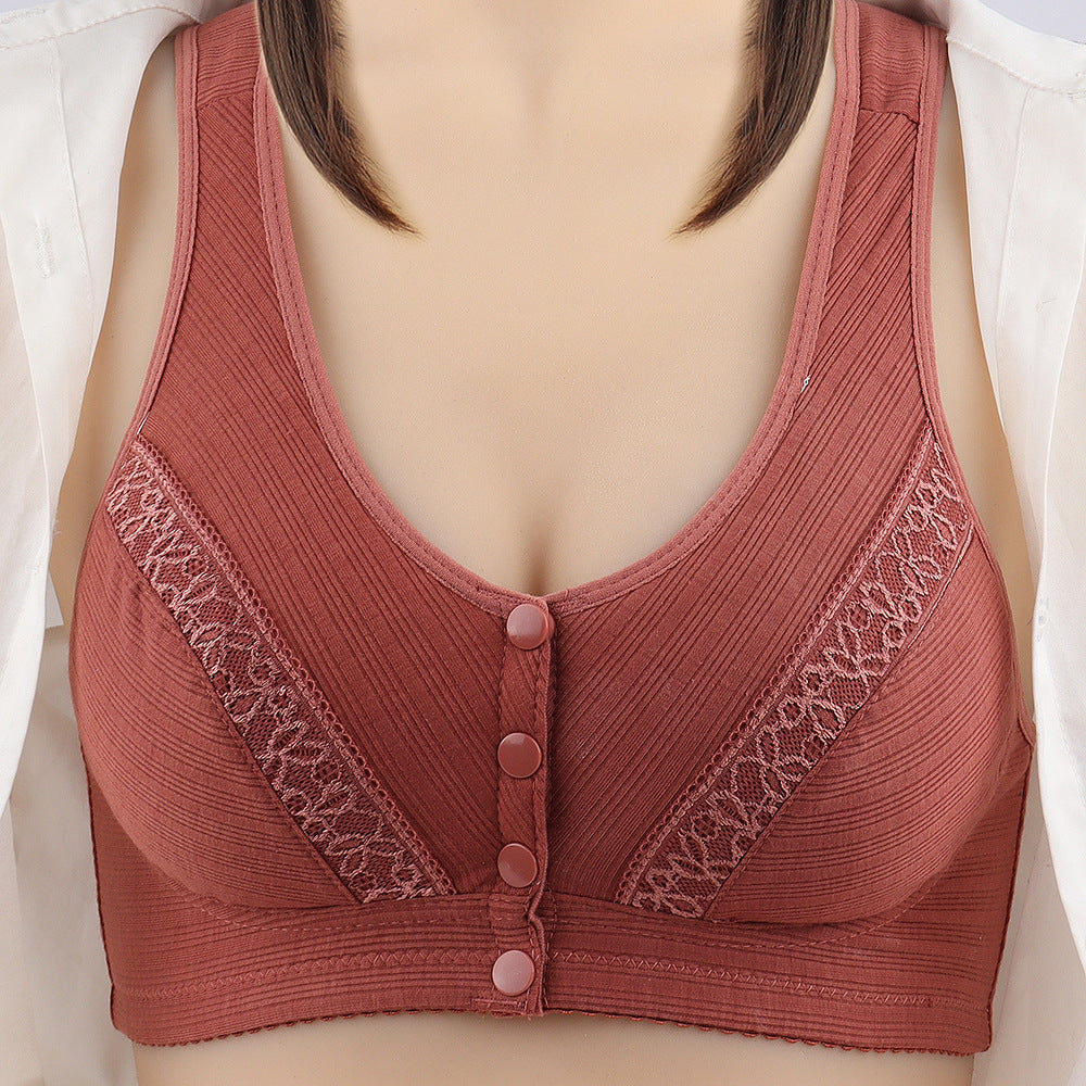 Buy 2 Get 1 Free-2024 Front Button Breathable Skin-Friendly Cotton Bra