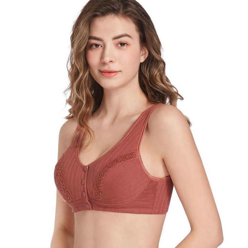 Buy 2 Get 1 Free-2024 Front Button Breathable Skin-Friendly Cotton Bra