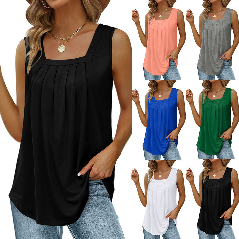 Square Neck Sleeveless Tank Top