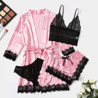 🔥LAST DAY SALE 49% OFF 🔥Valentine's Day 4 Pack Lace and Satin Pajamas Set 🌹