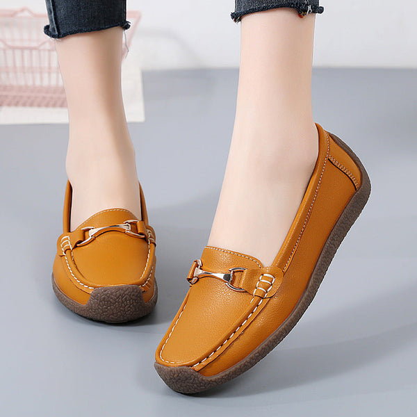 Flat Fashion Comfortable Shoes Leather Breathable Casual Loafers