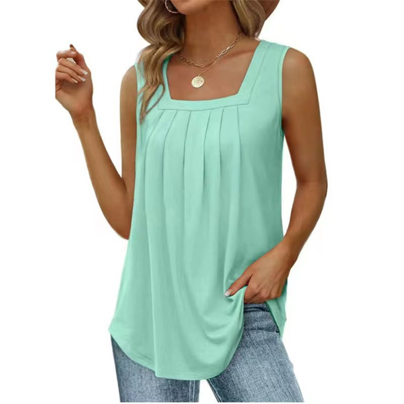 Square Neck Sleeveless Tank Top