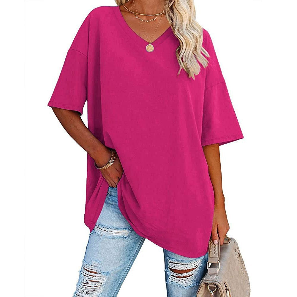 🌷2024 Summer Hot Sale🌷Ladies V-Neck T-Shirt 🔥 (Buy 2 Free Shipping)