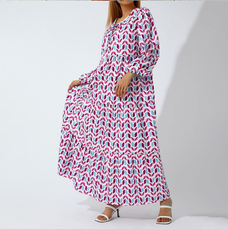 Women's Puff Sleeve Floral Boho Maxi Dress (Buy 2 Free Shipping)