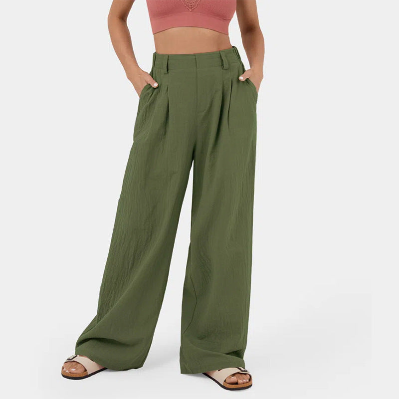 🔥 High Waisted Plicated Side Pocket Wide Leg Pants（🔥Buy 2 Free Shipping🔥）