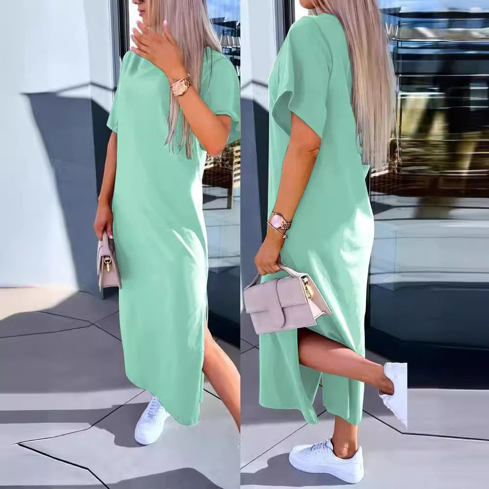 Women's Casual Split T-shirt Long Dress