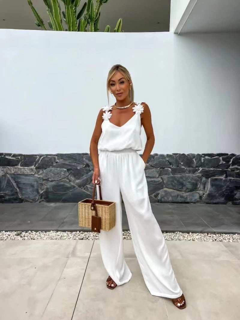 50% Off New Products Hot Sale🔥Women's Sleeveless Wide Leg Jumpsuit