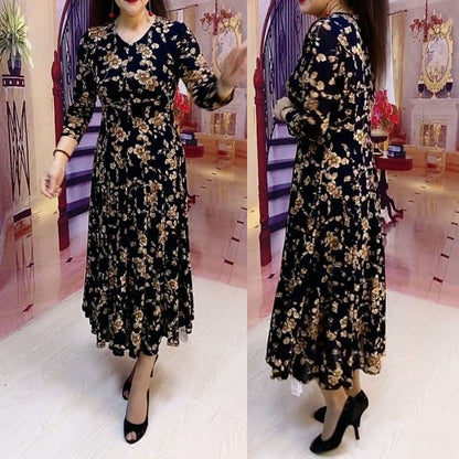 💥Hot sale 52% off women’s elegant V-neck floral dress👗