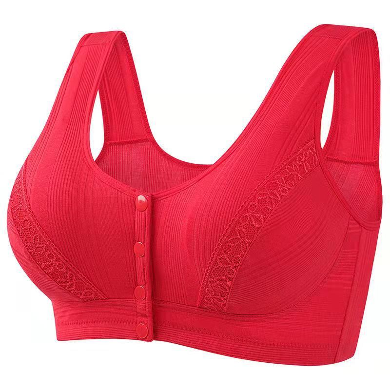 Achetez-en 2, obtenez-en 1 gratuit-2024 Soutien-gorge en coton respirant et doux pour la peau avec boutons sur le devant