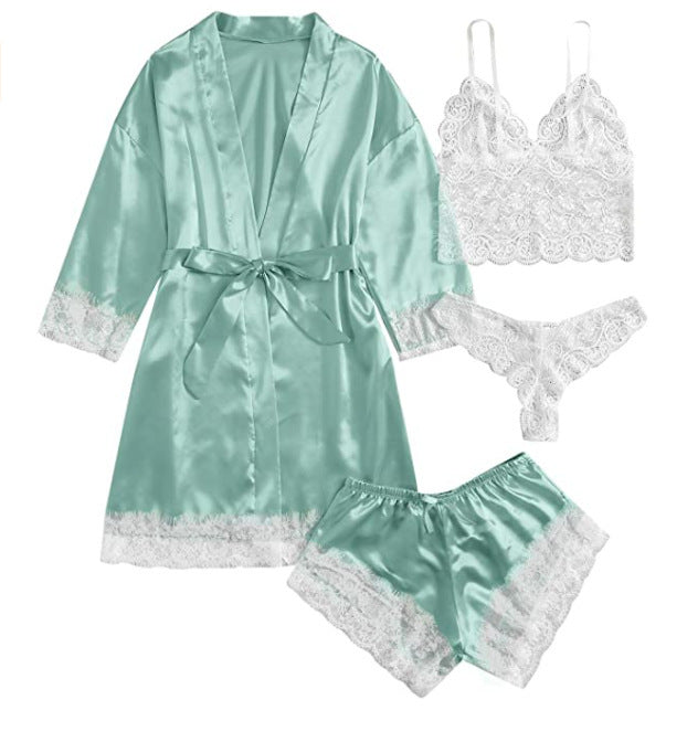 🔥LAST DAY SALE 49% OFF 🔥Valentine's Day 4 Pack Lace and Satin Pajamas Set 🌹