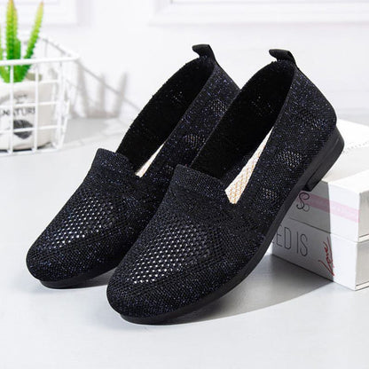 Weaving Breathable Loafers Comfortable Walking Casual Flats Shoes
