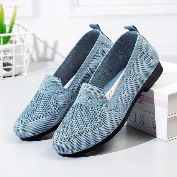 Weaving Breathable Loafers Comfortable Walking Casual Flats Shoes