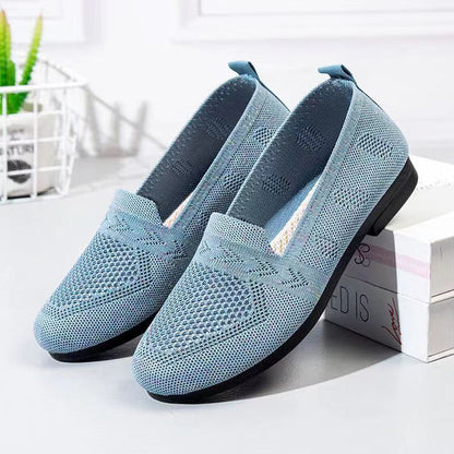 Weaving Breathable Loafers Comfortable Walking Casual Flats Shoes