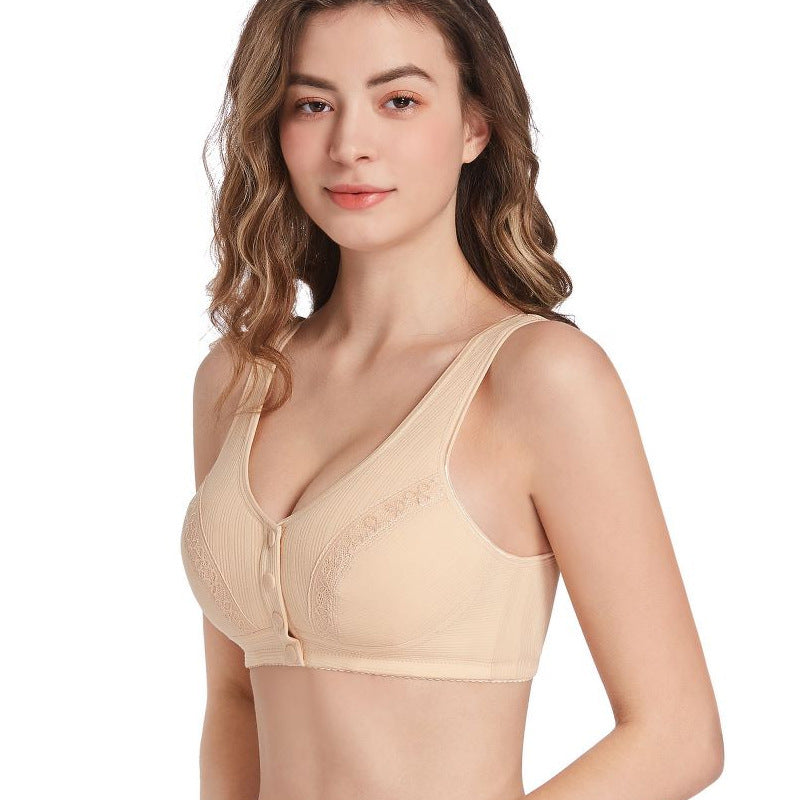 Achetez-en 2, obtenez-en 1 gratuit-2024 Soutien-gorge en coton respirant et doux pour la peau avec boutons sur le devant