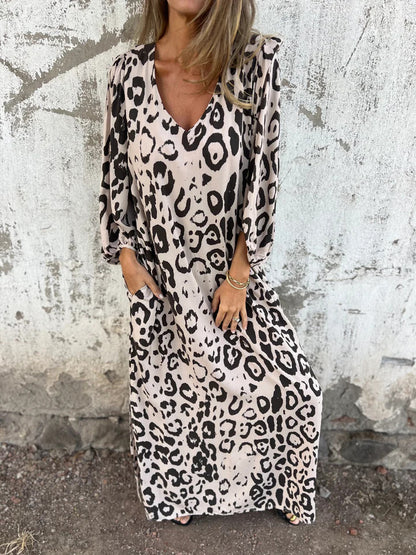 🌸Specials🌸V-Neck Printed Flowy Dress with Pockets (Buy 2 Free Shipping)🔥