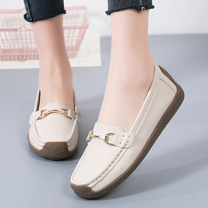 Flat Fashion Comfortable Shoes Leather Breathable Casual Loafers