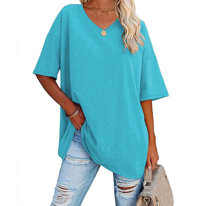 🌷2024 Summer Hot Sale🌷Ladies V-Neck T-Shirt 🔥 (Buy 2 Free Shipping)