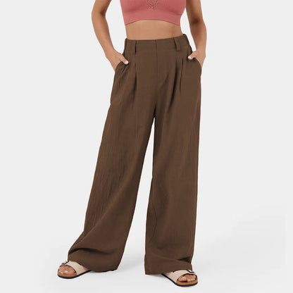 🔥 High Waisted Plicated Side Pocket Wide Leg Pants（🔥Buy 2 Free Shipping🔥）