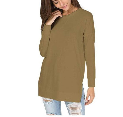 Round Neck Casual Solid Color Top (Buy 2 Free Shipping)