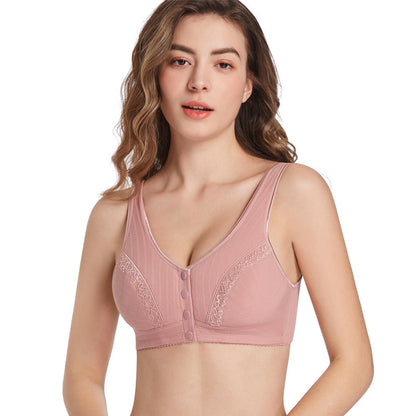 Achetez-en 2, obtenez-en 1 gratuit-2024 Soutien-gorge en coton respirant et doux pour la peau avec boutons sur le devant