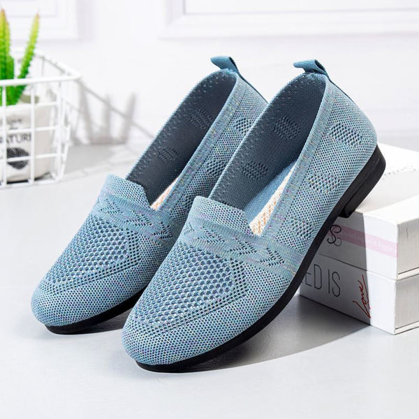 Weaving Breathable Loafers Comfortable Walking Casual Flats Shoes