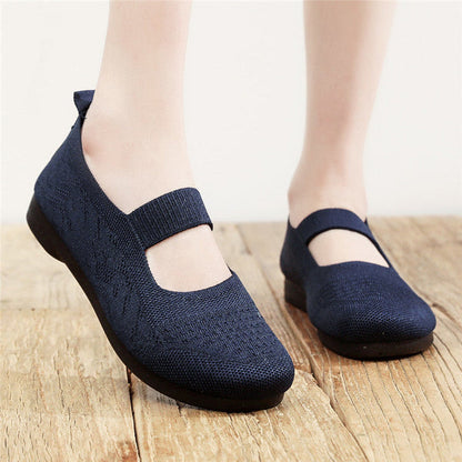 Weaving Breathable Loafers Comfortable Walking Casual Flats Shoes