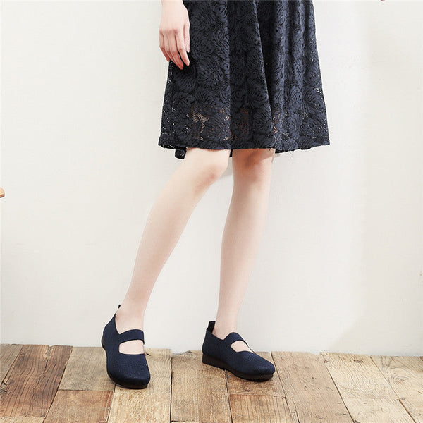 Weaving Breathable Loafers Comfortable Walking Casual Flats Shoes