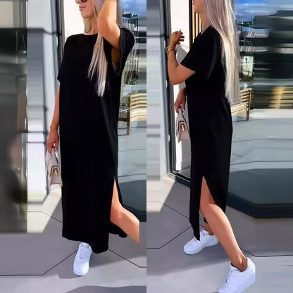 Women's Casual Split T-shirt Long Dress