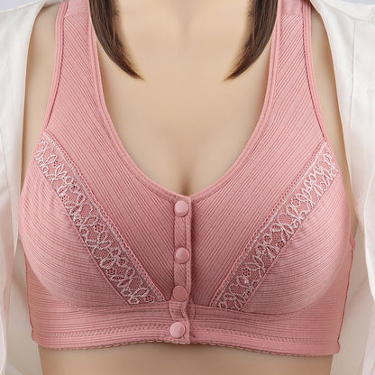 Buy 2 Get 1 Free-2024 Front Button Breathable Skin-Friendly Cotton Bra