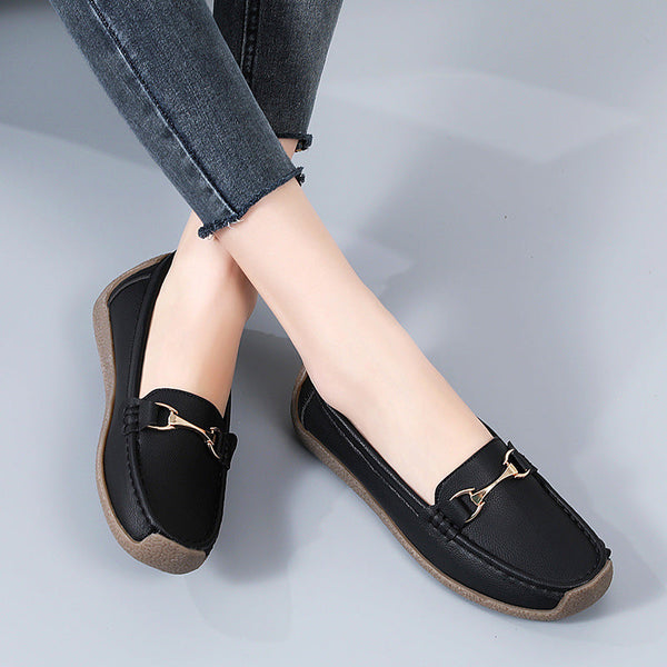 Flat Fashion Comfortable Shoes Leather Breathable Casual Loafers