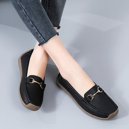 Flat Fashion Comfortable Shoes Leather Breathable Casual Loafers