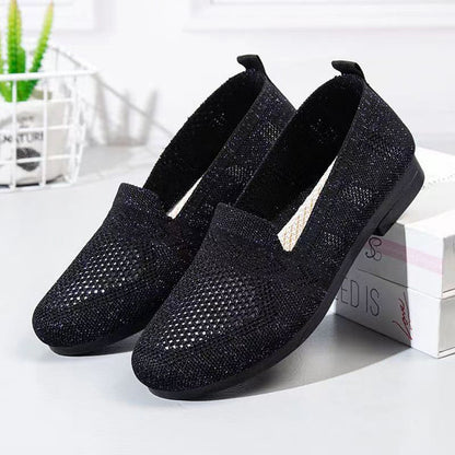 Weaving Breathable Loafers Comfortable Walking Casual Flats Shoes