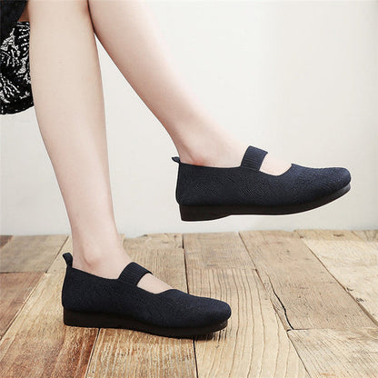 Weaving Breathable Loafers Comfortable Walking Casual Flats Shoes