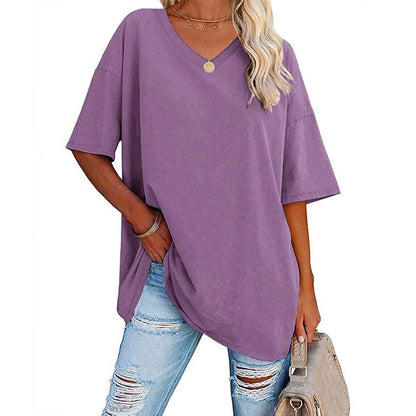 🌷2024 Summer Hot Sale🌷Ladies V-Neck T-Shirt 🔥 (Buy 2 Free Shipping)