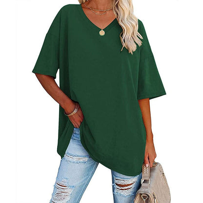 🌷2024 Summer Hot Sale🌷Ladies V-Neck T-Shirt 🔥 (Buy 2 Free Shipping)