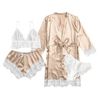 🔥LAST DAY SALE 49% OFF 🔥Valentine's Day 4 Pack Lace and Satin Pajamas Set 🌹