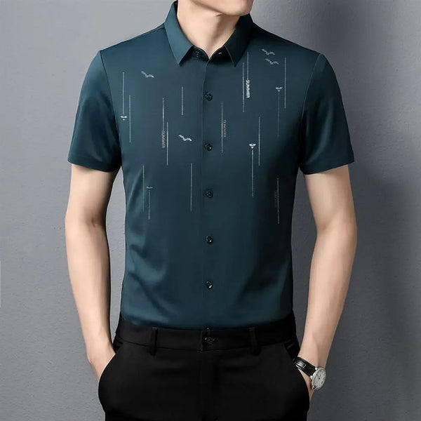 CAMISA BUSINESS DE SEDA HIELO PARA HOMBRE