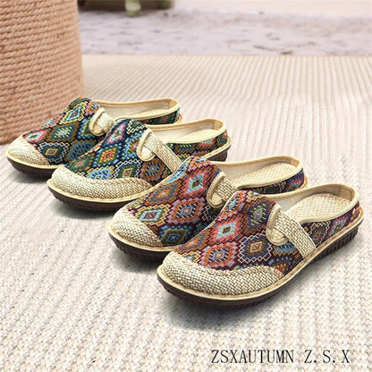 Weaving Breathable Loafers Comfortable Walking Casual Flats Shoes