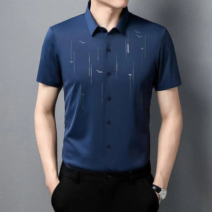 CAMISA BUSINESS DE SEDA HIELO PARA HOMBRE