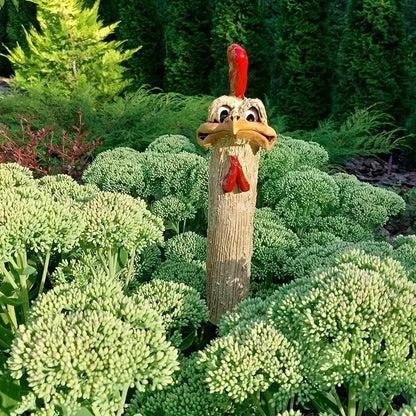 😂FUNNY OSTRICH HEAD CHICKEN STATUE - ADD FUN AND WHIMSY TO YOUR GARDEN WITH THIS RESIN ROOSTER SCULPTURE!