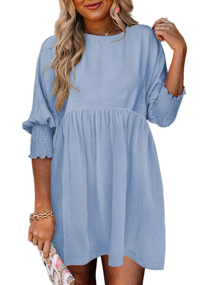 2025 New Women's Casual Short Sleeve Crew Neck Flowy Swing Tunic Dress(Buy 2 free shipping)