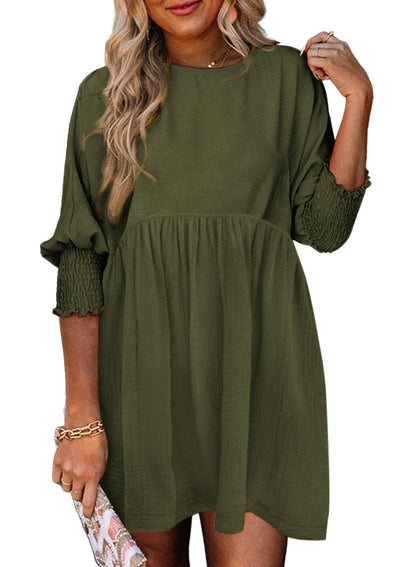 2025 New Women's Casual Short Sleeve Crew Neck Flowy Swing Tunic Dress(Buy 2 free shipping)