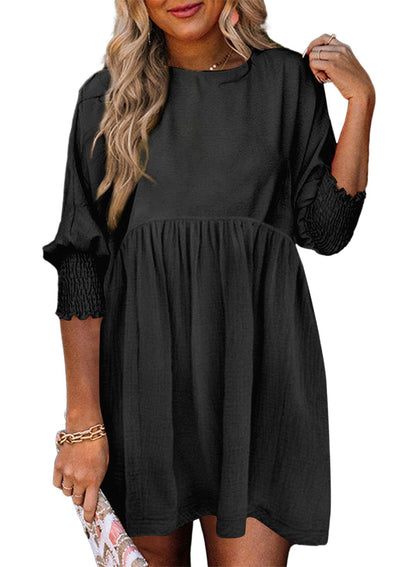 2025 New Women's Casual Short Sleeve Crew Neck Flowy Swing Tunic Dress(Buy 2 free shipping)