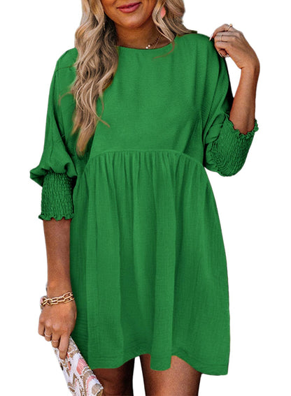 2025 New Women's Casual Short Sleeve Crew Neck Flowy Swing Tunic Dress(Buy 2 free shipping)