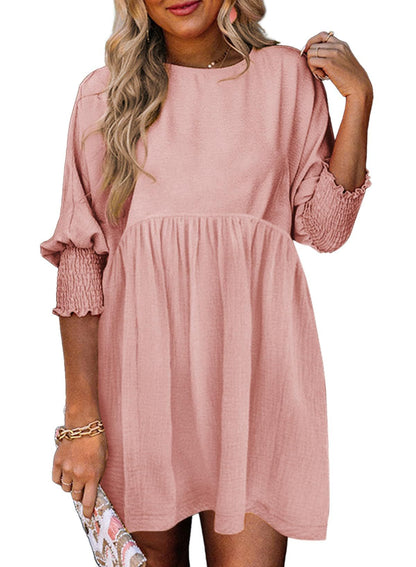 2025 New Women's Casual Short Sleeve Crew Neck Flowy Swing Tunic Dress(Buy 2 free shipping)